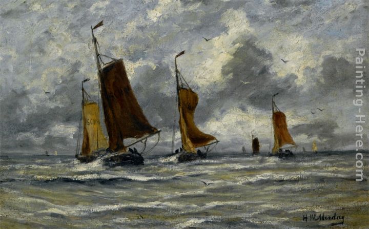Ships at Full Sea painting - Hendrik Willem Mesdag Ships at Full Sea art painting